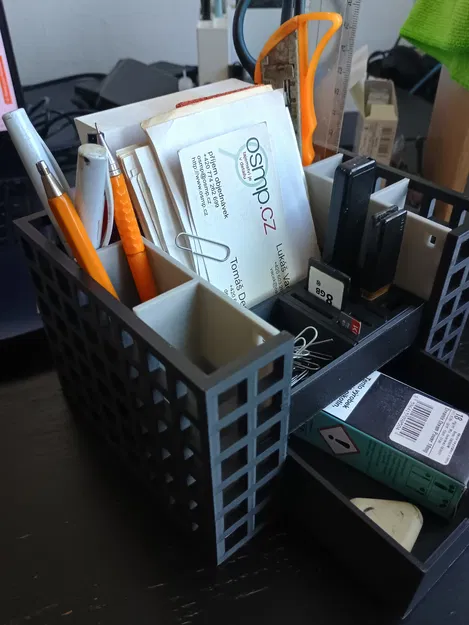 Khay đựng đồ văn phòng, cắm bút để bàn - Thiết kế dễ in, không cần support - Image 31