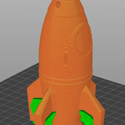 Mô hình tên lửa hoạt hình đáng yêu để in 3D trang trí