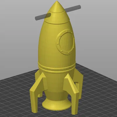 Mô hình tên lửa hoạt hình đáng yêu để in 3D trang trí