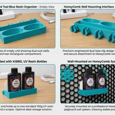 Giá treo HSW cho bộ Kisrel UV Resin (2 chai 100g & đèn Oval)