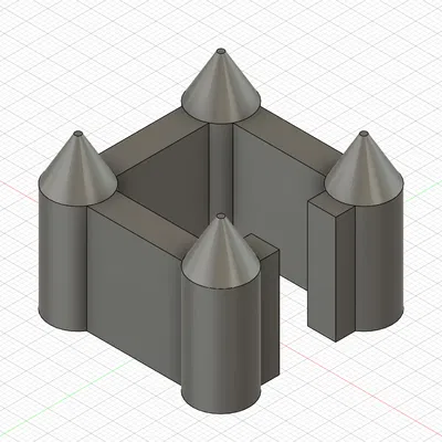 Mô hình lâu đài nhỏ dễ in (4x4 cm)