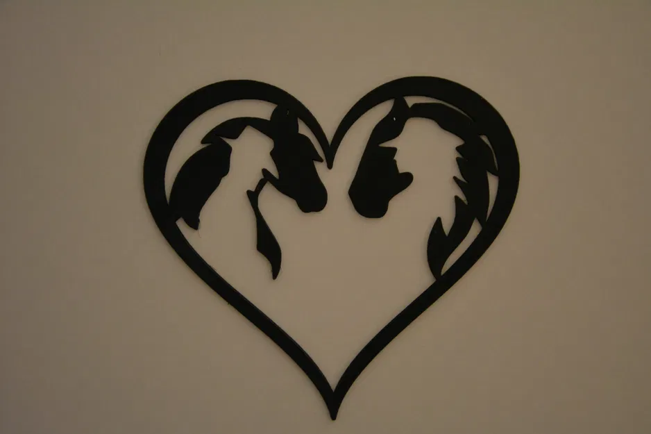 Mẫu mô hình trái tim lồng hình ngựa in 3D trang trí nghệ thuật - Image 1