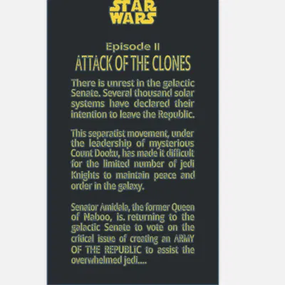 Bảng treo trang trí Star Wars Episode II: Attack of the Clones