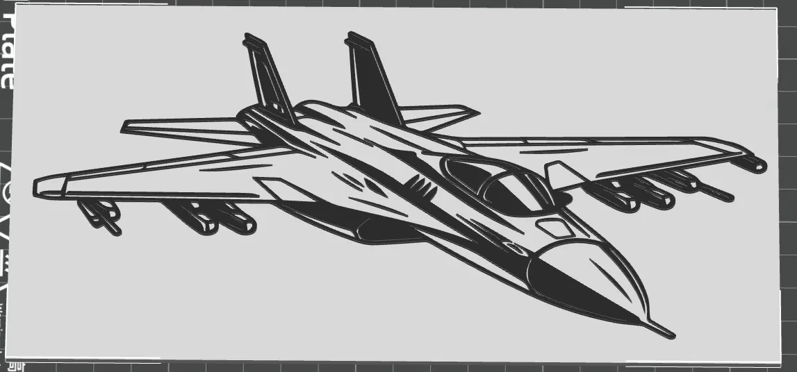 Mô hình trang trí tường máy bay chiến đấu Generic Jet 4 (STL) - Image 1