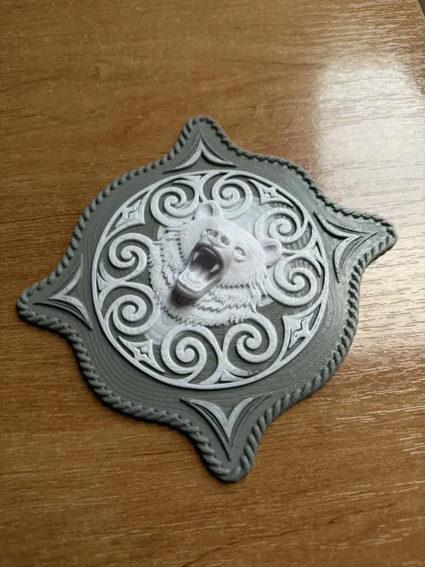 Mẫu in 3D phù hiệu đầu gấu phong cách trung cổ độc đáo - Image 3