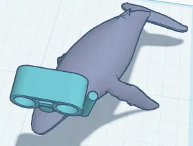 Mô hình chú cá voi đeo mặt nạ lặn (Snorkeling Whale) dễ thương - Image 1