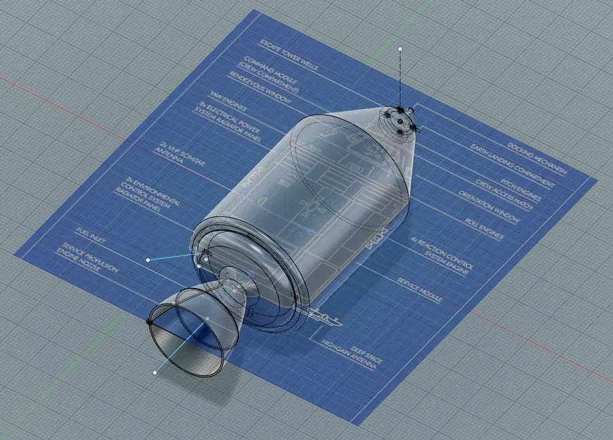 Mô hình vỏ tàu vũ trụ Apollo Command and Service Module (CSM) - Image 3