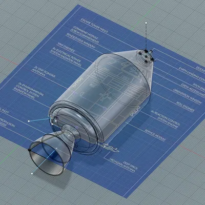 Mô hình vỏ tàu vũ trụ Apollo Command and Service Module (CSM)