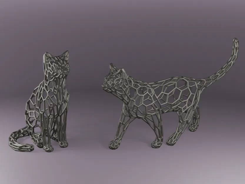 Mô hình mèo Voronoi 3D ấn tượng - Thiết kế nghệ thuật trang trí - Image 1