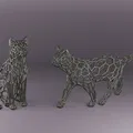 Mô hình mèo Voronoi 3D ấn tượng - Thiết kế nghệ thuật trang trí - Thumbnail 1