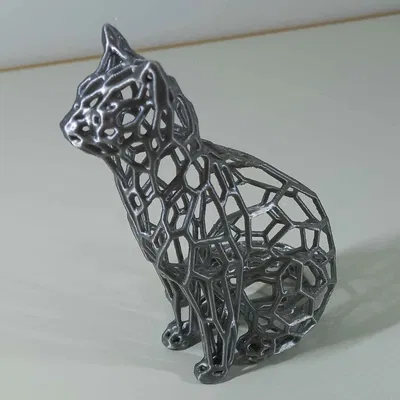 Mô hình mèo Voronoi 3D ấn tượng - Thiết kế nghệ thuật trang trí