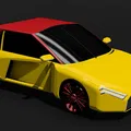 CL1M06 - Mẫu Xe Coupe Concept Retro-Futuristic Phối Hai Màu - Thumbnail 1