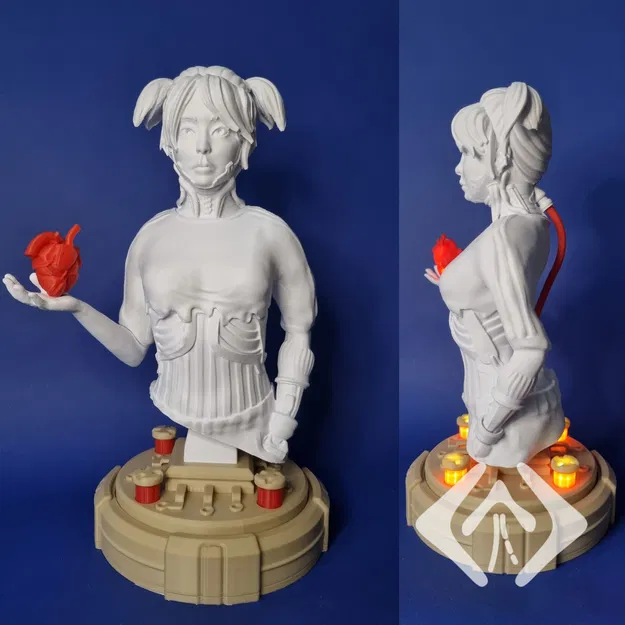 System Override Heart Engaged - Tượng bán thân phong cách Cyberpunk - Image 1