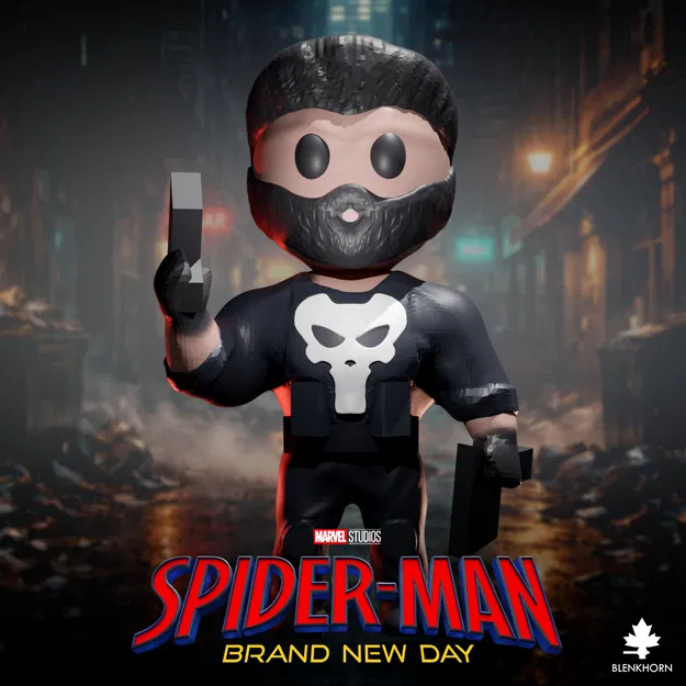 Mô hình 3D Punisher phong cách Chibi trong bộ sưu tập Marvel - Image 1