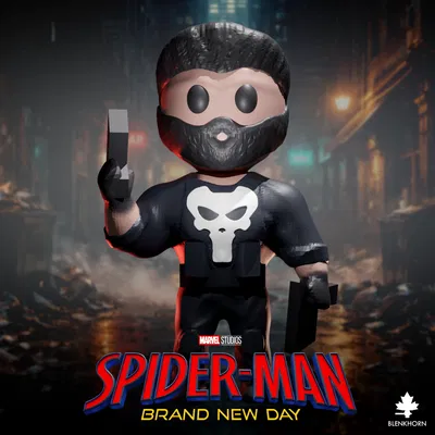 Mô hình 3D Punisher phong cách Chibi trong bộ sưu tập Marvel