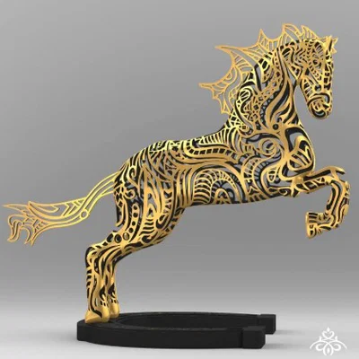 Mô hình ngựa chiến Deluxe Jumping Horse nghệ thuật in 3D tinh xảo