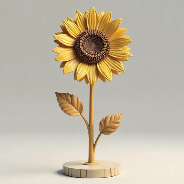 Mô hình hoa hướng dương 3D trang trí để bàn cực kỳ chi tiết - Image 1