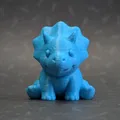 Mô hình Triceratops mini siêu đáng yêu + Móc khóa - Thumbnail 6