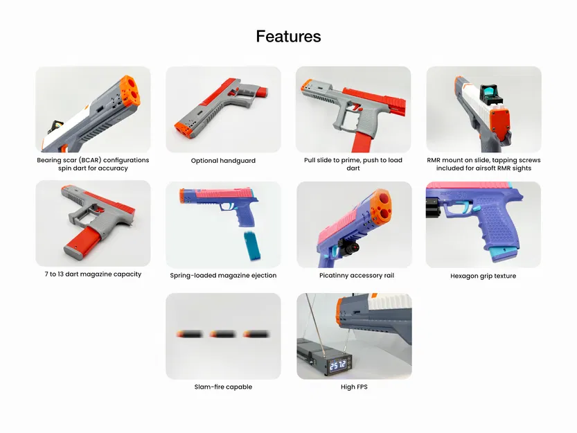 Zinc .50 - Súng ngắn bắn phi tiêu xốp công suất cao - Lên đến 250 FPS - Image 5