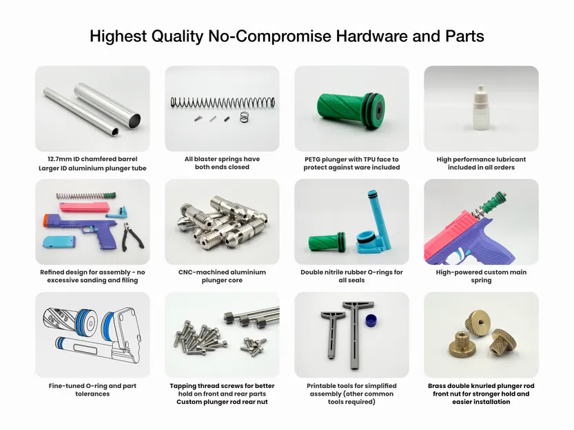 Zinc .50 - Súng ngắn bắn phi tiêu xốp công suất cao - Lên đến 250 FPS - Image 6