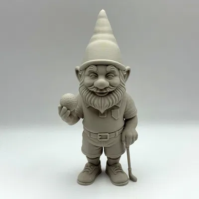 Tượng chú lùn Gnome chơi Golf - Mẫu trang trí 3D độc đáo