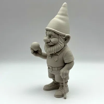 Tượng chú lùn Gnome chơi Golf - Mẫu trang trí 3D độc đáo