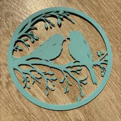 Tranh treo tường hình Chim đậu trên cành cây