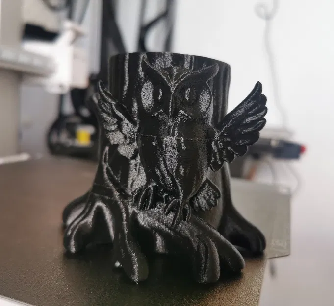 Cú mèo trên gốc cây - Ống cắm bút / Đồ trang trí bàn làm việc - Image 2