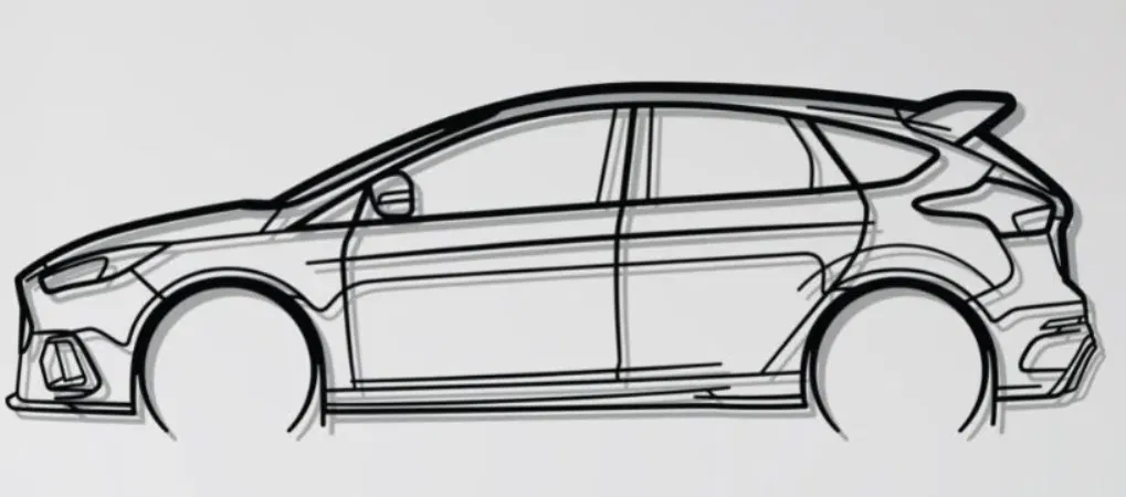 Mô hình tranh treo tường Ford Focus RS - Phụ kiện trang trí 3D cho tín đồ xe - Image 1