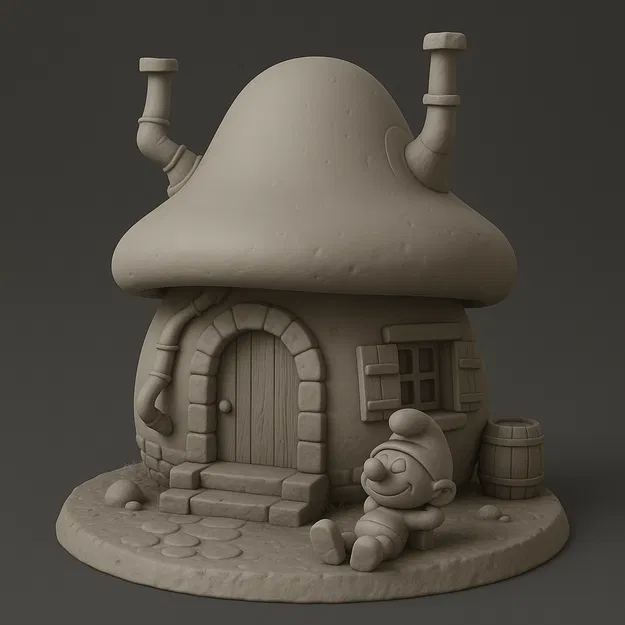 Nhà Xì Trum - Mô hình ngôi nhà nấm cổ điển - Image 1