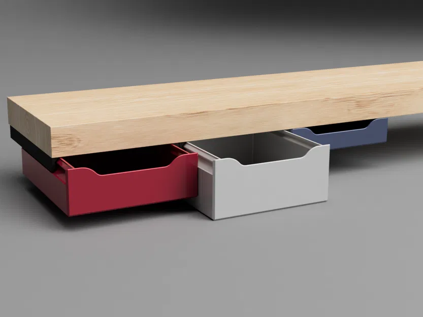 Ngăn kéo gắn dưới bàn – Nhiều kích thước và kiểu dáng tùy chọn - Image 1