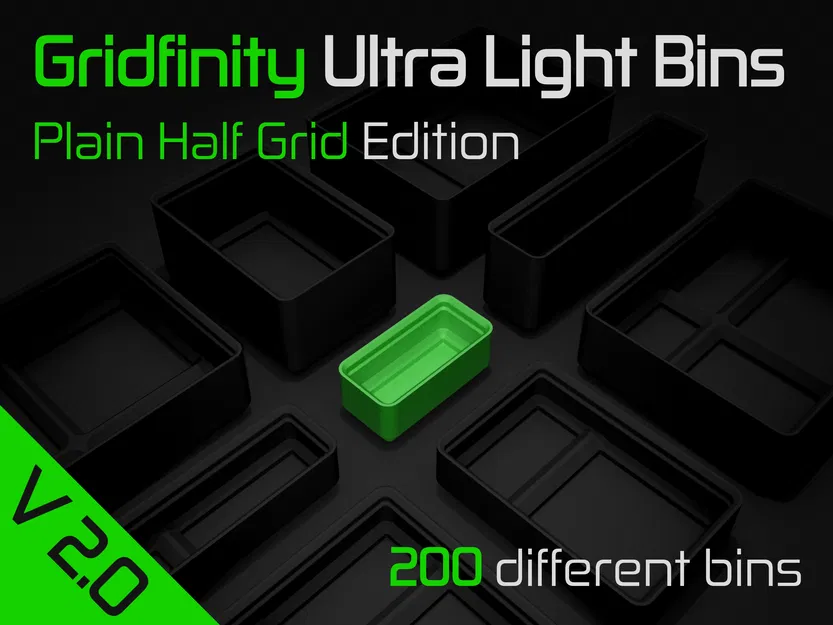 Gridfinity Ultra Light Bins - Phiên bản Half Grid trơn - Image 1
