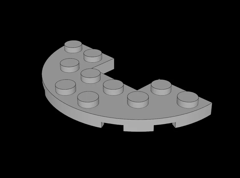 Miếng ghép mô hình bán nguyệt 3x6 tương thích Lego (File STL) - Image 1