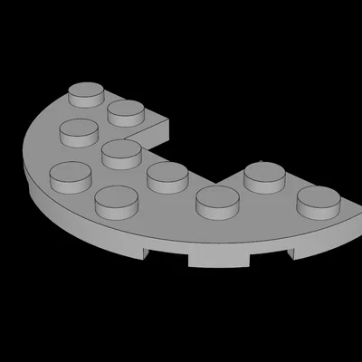 Miếng ghép mô hình bán nguyệt 3x6 tương thích Lego (File STL)