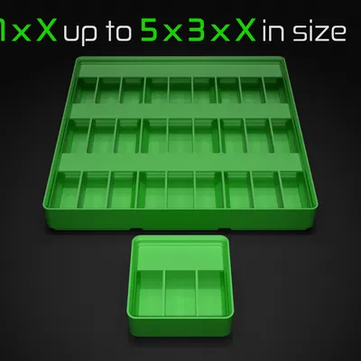 Gridfinity Ultra Light Bins - Phiên bản có vách ngăn và nhãn dán