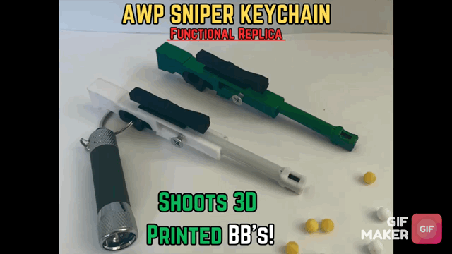 Móc khóa súng bắn tỉa AWP - Súng bắn đạn BB mini có chức năng thật