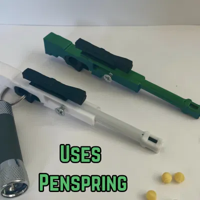 Móc khóa súng bắn tỉa AWP - Súng bắn đạn BB mini có chức năng thật