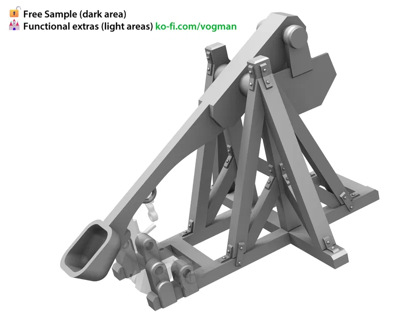 Máy bắn đá Trebuchet 28mm – Công cụ công thành giả tưởng (In 3D được) - Image 2