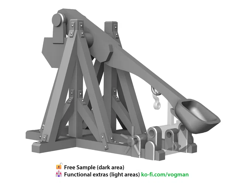 Máy bắn đá Trebuchet 28mm – Công cụ công thành giả tưởng (In 3D được) - Image 3