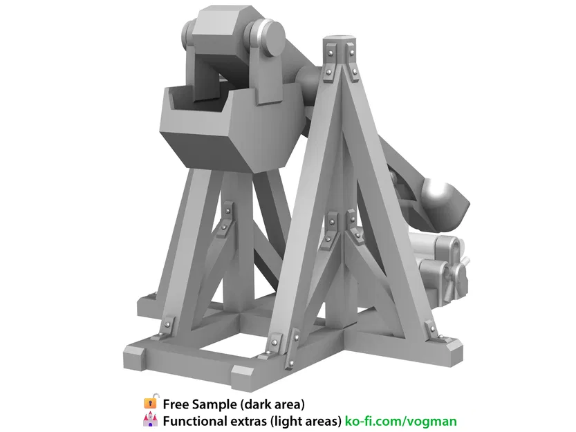 Máy bắn đá Trebuchet 28mm – Công cụ công thành giả tưởng (In 3D được) - Image 4