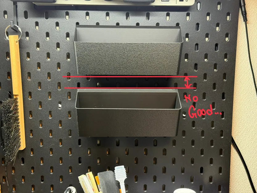 IKEA SKADIS Bin V2 198mm - Khay gắn bảng ghim bản khít, không cần hỗ trợ - Image 2