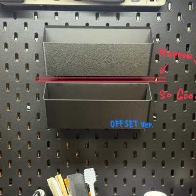 IKEA SKADIS Bin V2 198mm - Khay gắn bảng ghim bản khít, không cần hỗ trợ