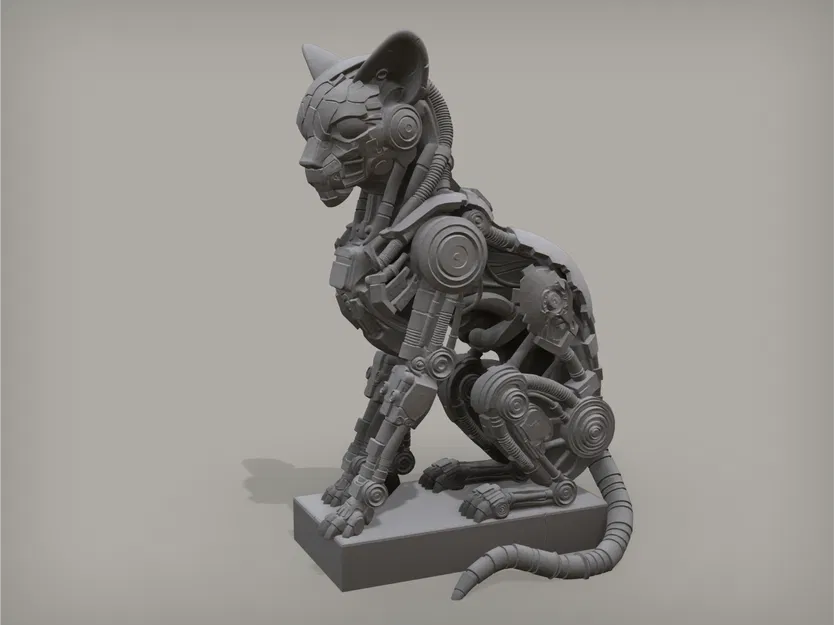 Mô hình tượng mèo máy Catinator Statue độc đáo in 3D - Image 1