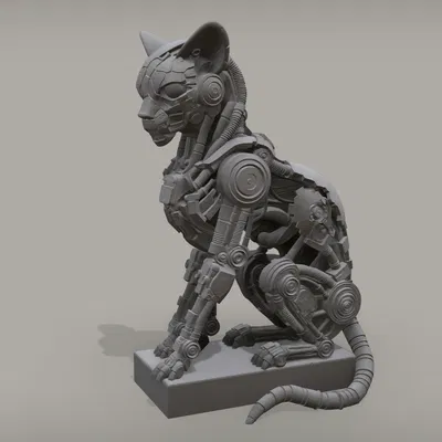 Mô hình tượng mèo máy Catinator Statue độc đáo in 3D