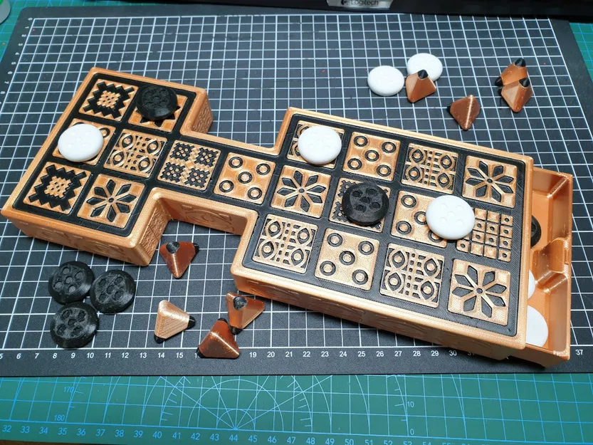 Bộ cờ cổ Royal Game Of UR tích hợp ngăn kéo - Image 1