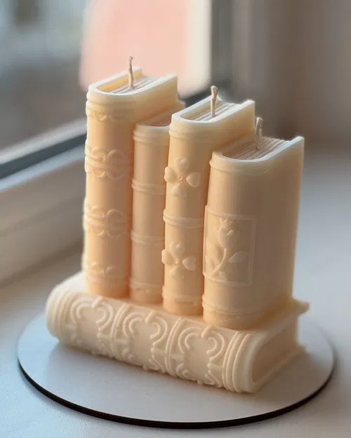 Mẫu khuôn in 3D làm nến hình chồng sách cổ điển (Books Candle Mold) - Image 1