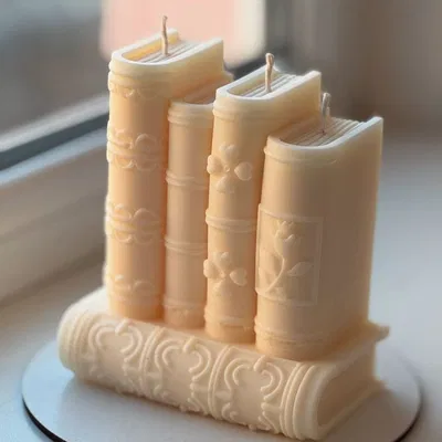 Mẫu khuôn in 3D làm nến hình chồng sách cổ điển (Books Candle Mold)