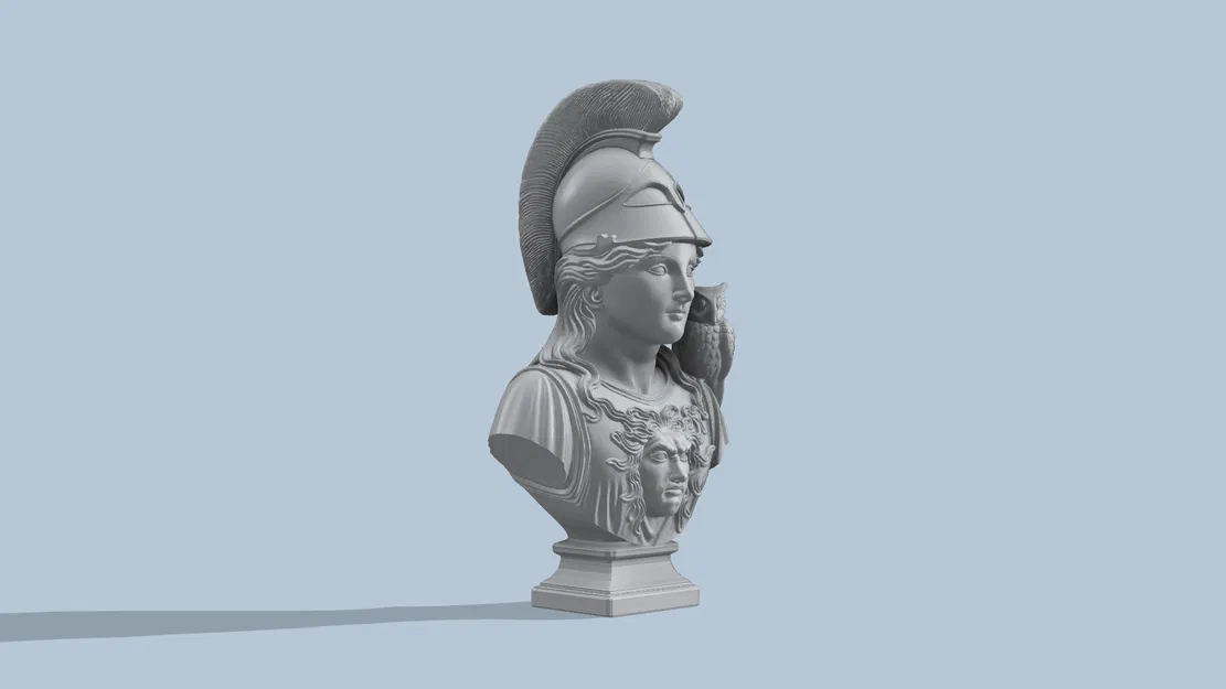 Tượng bán thân nữ thần Athena Hy Lạp phiên bản Hi-Res - Image 5