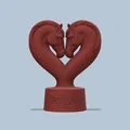 Tượng 3D đôi ngựa hình trái tim - Mẫu trang trí tinh tế - Thumbnail 2