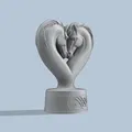 Tượng 3D đôi ngựa hình trái tim - Mẫu trang trí tinh tế - Thumbnail 3